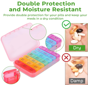 Pastillero portátil AIMO A370 para 3 tomas diarias, pastillero diario para 7 días, estuche semanal organizador de medicamentos - Product Image 6