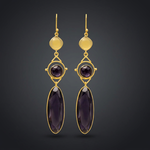 Pendientes Colgantes de Plata Hechos a Mano con Piedras Preciosas, Chapados en Oro, Estilo Étnico, Bohemio, para Compromiso - Product Image 4