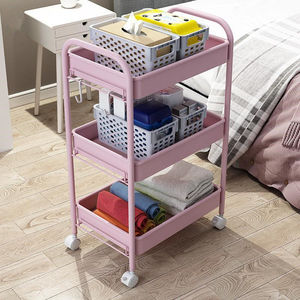 Youhui Storage Cart 3 Tier Rolling Trolley With Wheels For Kitchen Bedroom Cosmetic Organization - Product Image 3