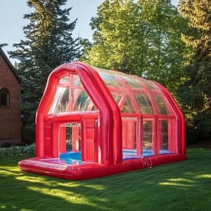 Bán buôn Inflatable Barn hồ bơi cho trẻ em trang trại theo chủ đề hồ bơi nước Inflatable với tán che cho sân sau & mùa hè chơi - Product Image 3