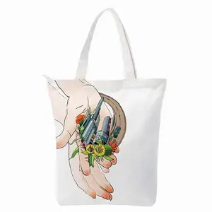 KAISEN Shopping Tote Makeup Cosmetic Portable Cotton Bag Organic Cotton Bag Extra Large Shopping Bag