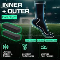 Chaussettes de football à double grip et coussinées pour hommes et femmes, conçues pour la performance et le confort - Chaussettes de football antidérapantes