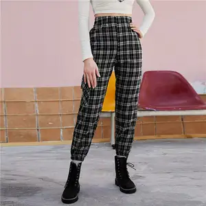 Pantalon en tartan personnalisé Pantalon cargo de jogging en coton pour femmes