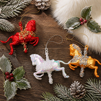 Pendentif Cheval de Noël, Décoration Suspendue, Cheval à Paillettes, Décoration pour Arbre de Noël, Fête, Maison, Mariage, Cadeau, Fournitures
