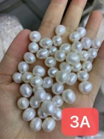 Perles rondes en vrac de qualité 3A en gros 4-12mm 37cm Brins de perles d'eau douce naturelles plates lustrées