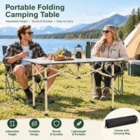 Table pliante portable d'extérieur, réglable en hauteur, robuste, directement de l'usine, pour le camping, les pique-niques, les barbecues, les marchés, les stands et l'utilisation en extérieur.