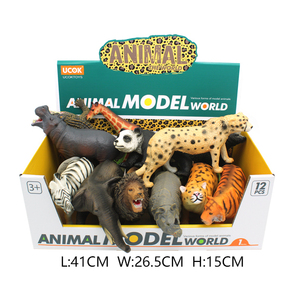 UCOK Juego de 12 Animales Salvajes de Peluche, 20-35 CM, Tigre, León, Panda, <span class=keywords><strong>Jirafa</strong></span>, Juguetes de <span class=keywords><strong>Vinilo</strong></span> de Alta Calidad para Niños - Product Image 5