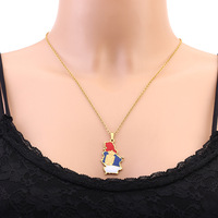 Collier pendentif Aigle de Serbie en acier inoxydable, style ethnique populaire, accessoires vintage en émail pour couple