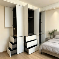 Armoire de chambre à coucher avec tiroirs, armoire de chambre à coucher en bois massif, armoire de chambre à coucher en bois sur mesure avec portes