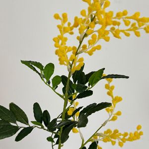 Flores Artificiales de Acacia, Color Amarillo, de Seda, con Alta Simulación, Decoración para el Hogar, Sala de Estar, Accesorios para Bodas - Product Image 4