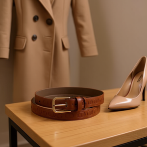 Cintura in Pelle PU Goffrata CD Larga 3,8 cm, Cintura da Donna alla Moda - Product Image 2