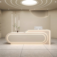Bureau d'Accueil Futuriste Spa Blanc Cannelé Courbé, Style Moderne pour Bureau de Logistique