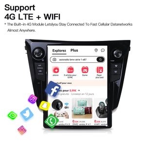 HFMidia Autoradio 12,1 pouces avec écran vertical, Bluetooth, multimédia vidéo pour Nissan X-Trail / Qashqai 2014-2017, récepteur audio de voiture - Product Image 3