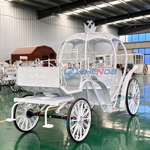 Chariot de mariage et d'événements électrique blanc en forme de citrouille - Product Image 3