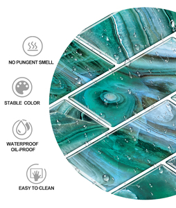 Jorunns 3D sottopentro autoadesiva <span class=keywords><strong>mattonelle</strong></span> da parete Backsplash adesivi impermeabili bagni carta <span class=keywords><strong>copri</strong></span> muro buccia e Stick piastrelle - Product Image 3