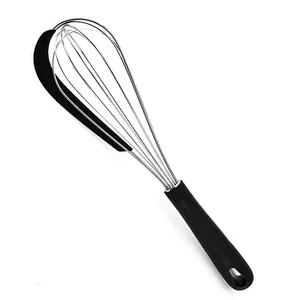 Manual Stainless Steel Egg Whisk With Silicone Scraper