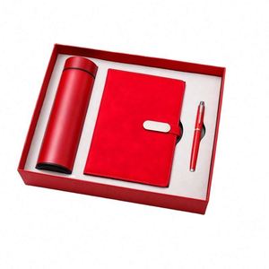 Wholesale <b>White</b> PU Leather Notebook Gift Set Customizable Luxury A5 Diary Thermos Cup Note Book Gift Box With <b>Pen</b> and Bottle - Product Image 5