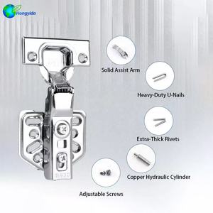 Bisagras de Acero Inoxidable de Alta Calidad con <span class=keywords><strong>Cierre</strong></span> <span class=keywords><strong>Suave</strong></span> 3D de 35 mm, Autodeslizantes y de Cobertura Total para Muebles de Cocina, Hogar y Oficina - Product Image 1