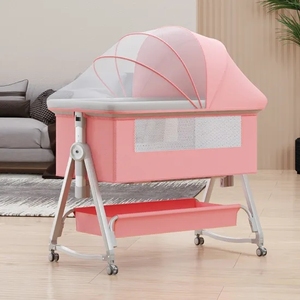 <span class=keywords><strong>Cuna</strong></span> de bebé portátil de lujo moderno con dosel, cama de bebé multifuncional para dormitorio o restaurantes de hotel - Product Image 1