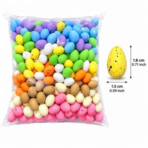 100 pièces, 10 couleurs, mini œufs d'oiseaux artificiels en mousse pastel mouchetés pour remplir les paniers de Pâques - Product Image 2
