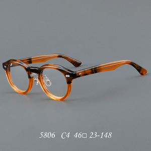 Monture <span class=keywords><strong>de</strong></span> lunettes 5806 pour hommes et femmes, style anti-lumière bleue, verres transparents, monture en acétate <span class=keywords><strong>de</strong></span> marque, lunettes vintage pour femmes - Product Image 4