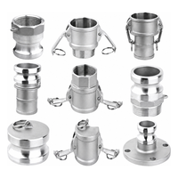 Raccord Camlock en acier inoxydable, ensemble complet types A-F, bouchon anti-poussière, adaptateur à bride 2 pouces