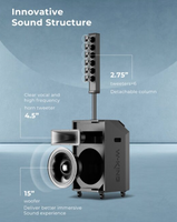 Altavoz Line Array Profesional W-King K30PRO, Sistema PA de 480W, Altavoz de 15 Pulgadas para Eventos al Aire Libre, Equipo de Sonido