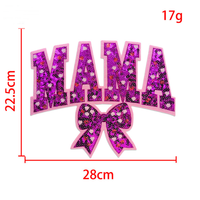 Vente en gros de patchs pour maman brodés fête des mères grande taille patchs pour maman brodés au fer sur chenille patchs pour vêtements à paillettes mixtes MAMA