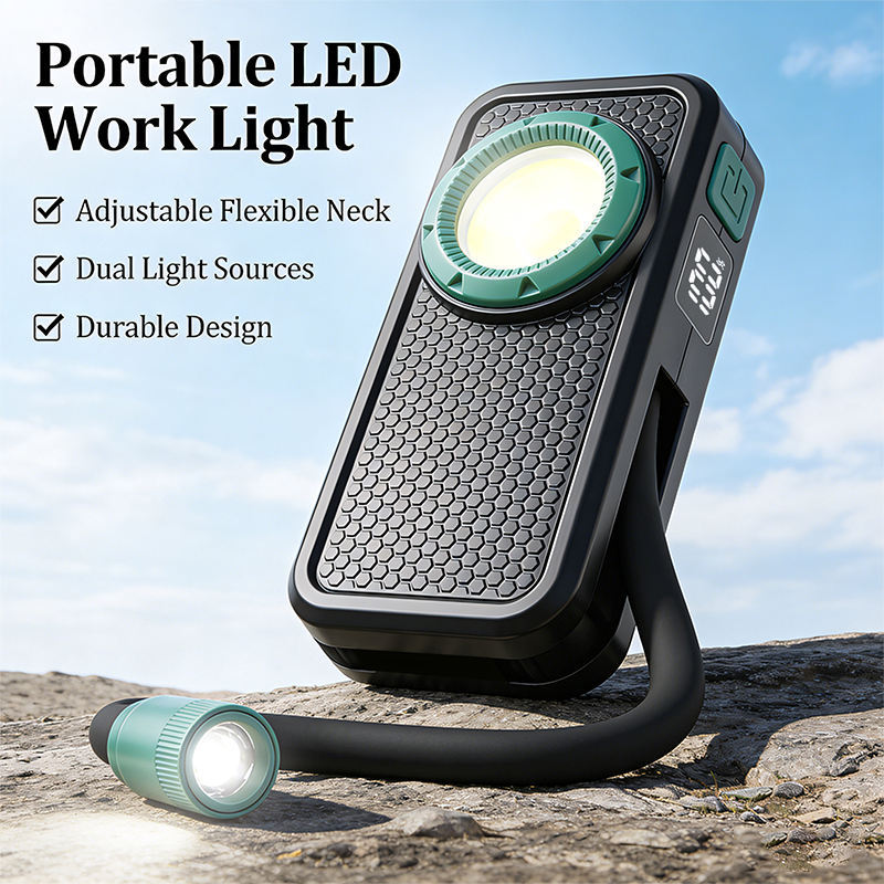 High Lumen Flexible Gooseneck Work Light Flashlight Dimmable Portable ABS Body Work Light for Road Car Work & Outdoors