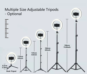Espejo de Maquillaje con Anillo de Luz LED de 22 Pulgadas (55.5 cm) para Fotografía y Selfies, con Soporte para Teléfono y Trípode - Product Image 6