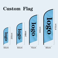 Promotion d'événements extérieurs Impression haute définition double face Drapeau en forme de plume en forme de couteau en forme de larme Drapeau de plage personnalisé