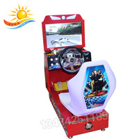 Machine de jeu d'arcade de cadre en bois de simulateur de conduite de course automatique d'enfants garantie 1 an à jetons
