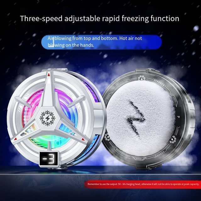 MQ Magnetic Semiconductor Phone Cooler with Ice Cooling Digital Display Light Refrigeration Plastic Alloy Material