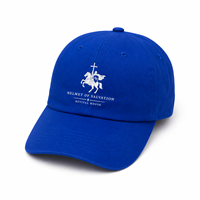 Casquette de baseball chrétienne personnalisée en coton doux, style Dad Hat, avec broderie graphique Chevalier Cheval, pour événements religieux et événements d'église, en gros