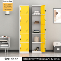 Armoire de rangement modulaire moderne, 5 niveaux, en métal, verrouillable, pour école, gymnase, balcon, salon, rangement d'objets personnels