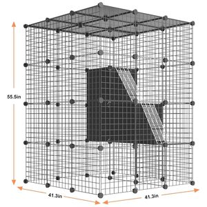 Vente chaude Cage pour animaux de compagnie en métal à 4 niveaux détachable personnalisable Grande cage pour chiens Niche pour chiens Parc pour chiots Grand parc pour chats en plein air Cage en fer à mailles - Product Image 4