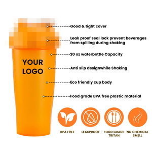 Bouteilles Shaker Protéinées de Sport Personnalisables avec Logo – 400ml et 600ml – Idéales pour Pré-Entraînement et <span class=keywords><strong>Whey</strong></span> – Meilleures Ventes - Product Image 4