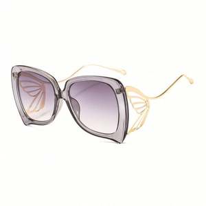 Nouveauté 2020, lunettes de soleil pour femmes, mode rétro, logo personnalisé, décoration papillon Hades, lunettes de soleil œil de chat surdimensionnées UV400 - Product Image 5