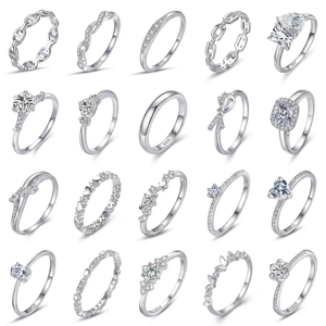Anillos Apilables de Plata de <span class=keywords><strong>Ley</strong></span> 925 con Corona de Princesa y Circonita Cúbica, Anillo de Boda, Joyería de Lujo al por Mayor para Minoristas - Product Image 2