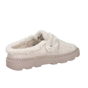 Pantoufles d'hiver pour femmes, beige, en fourrure, sabots d'intérieur, douces et confortables, chaussures de maison - Product Image 5