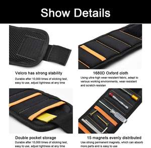 Portaherramientas de pulsera magnética Premium, soporte para herramientas de bricolaje con imanes fuertes, regalo - Product Image 6