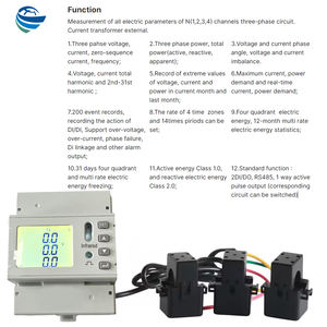 Compteur d'énergie intelligent triphasé 3 en 1 CT 5A Entrée avec paramètres complets et multi-canaux, séparation RS485 MODBUS, étanche, prix d'usine - Product Image 2