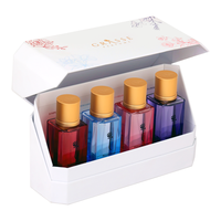 Conception personnalisée bleu carte papier ciel et terre boîte vide bouteille de parfum boîte d'emballage de parfum cadeau de luxe