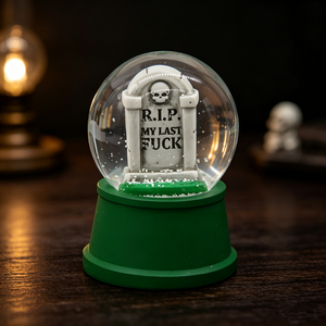 Globe à <span class=keywords><strong>neige</strong></span> en résine style Meme amusant, avec main pouce levé et base 'HAVE A NICE DAY', cadeau fantaisie et sarcaste pour la décoration de la maison et du bureau. - Product Image 5