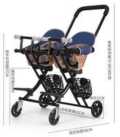 Poussette double pliable en acier inoxydable pour jumeaux, vente directe d'usine XCD Chine, pour bébés de 0 à 3 ans