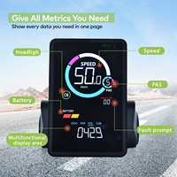 M7C-2 [Haytrix] Aksesoris Speedometer LCD Sepeda Listrik V20 EBike dengan Tahan Air IP67 dan Dudukan Setang