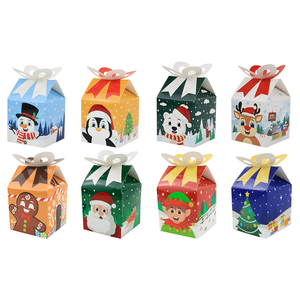 Christmas Gift Packaging Box with Bow <strong>Small</strong> Cookie Treat <strong>Boxes</strong> for Candy Holiday Party Favor Supplies Xmas Goodie <strong>Boxes</strong> for Gift - Product Image 1