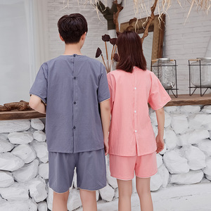 Traje de sauna de estilo japonés, camisa sin espalda de algodón puro, ropa de dormir para parejas, tallas grandes XL 2XL 3XL 4XL 5XL 6XL - Product Image 4