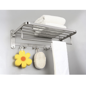 Accessoires <span class=keywords><strong>de</strong></span> salle <span class=keywords><strong>de</strong></span> bain pour hôtel : Étagère murale carrée, <span class=keywords><strong>porte</strong></span>-savon et <span class=keywords><strong>porte</strong></span>-serviettes en acier inoxydable noir - Product Image 1