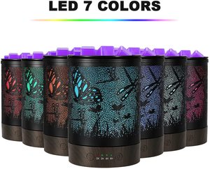 Kim Loại Đen Bướm Chuồn Chuồn Mẫu 7 Màu Led Thay Đổi Sáp Điện Tan Chảy Ấm Hơn Với Bộ Hẹn Giờ Đèn Dầu Thơm Cho Gia Đình - Product Image 2